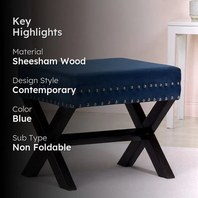 Jynex Sheesham Wooden Bench - Blue media 2