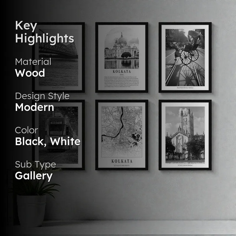 Monochrome Monuments V Wall Art With Frame - Set Of Six media 2