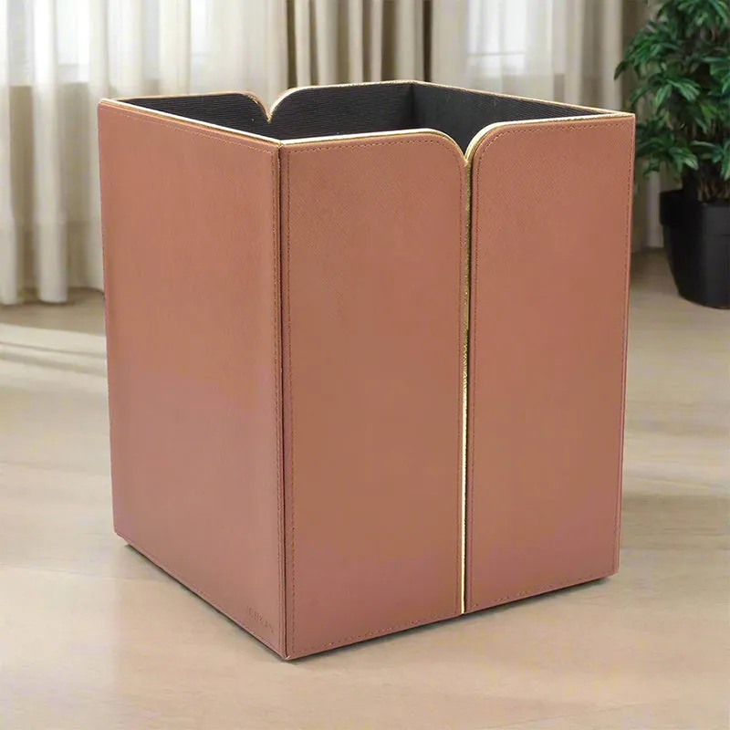 Ceastra Faux Leather Dust Bin - Brown media 1
