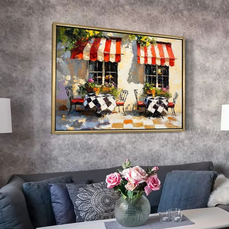 Parisian Cafe Canvas Wall Painting With Frame media 6