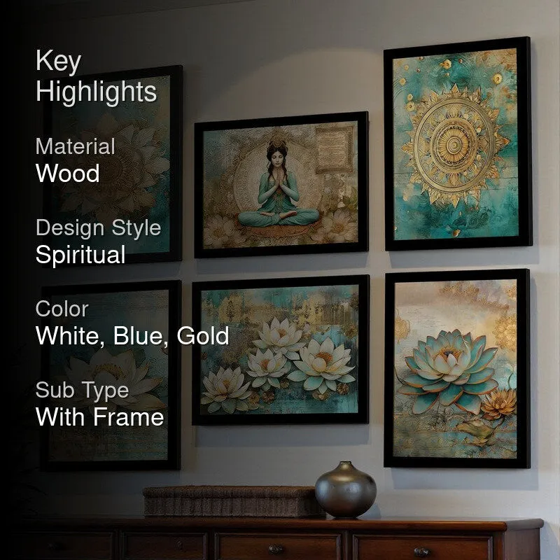 Lotus & Meditation Wall Art - Set Of Six media 2