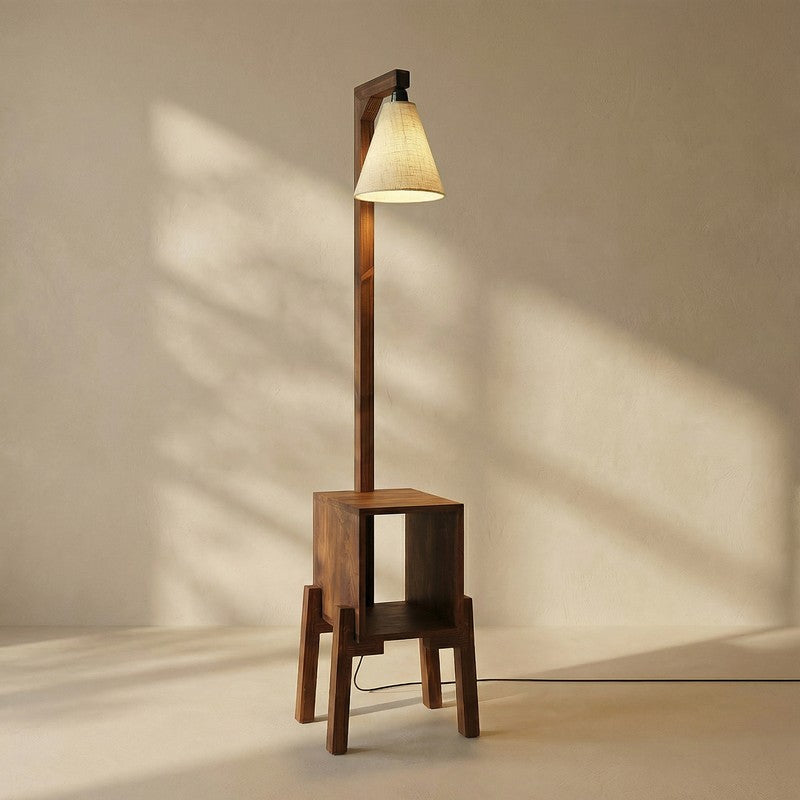 Dreyfus Wooden Floor Lamp With Shelf media 6