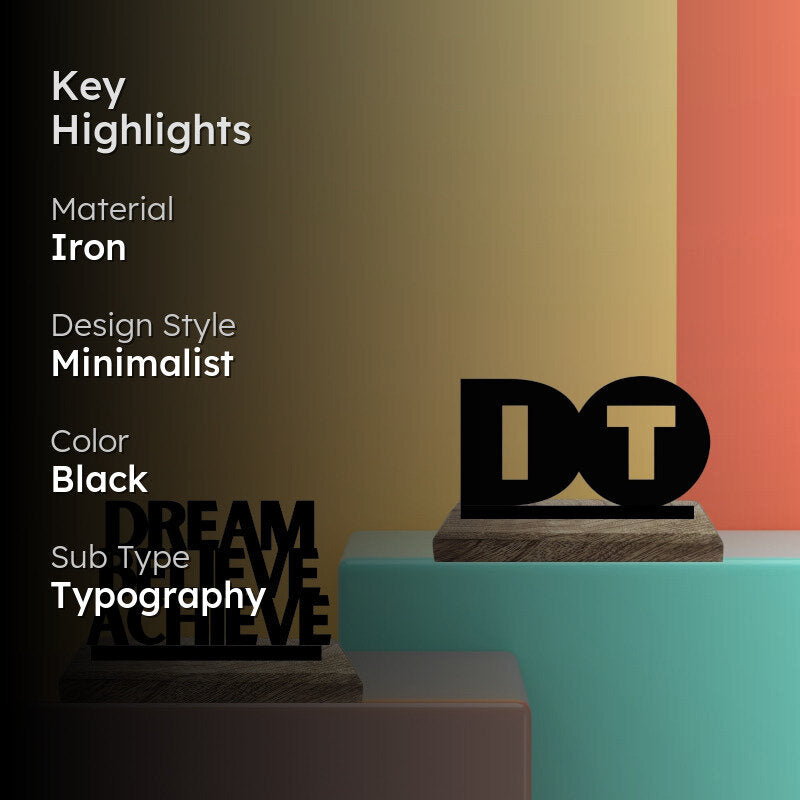 Achieve through Action Typography Showpiece - Set Of Two media 2