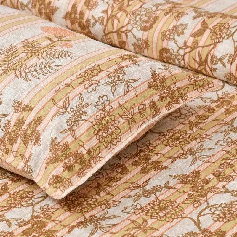 Jamesaari Printed Cotton Bedsheet (Orange) - 160 TC media 3