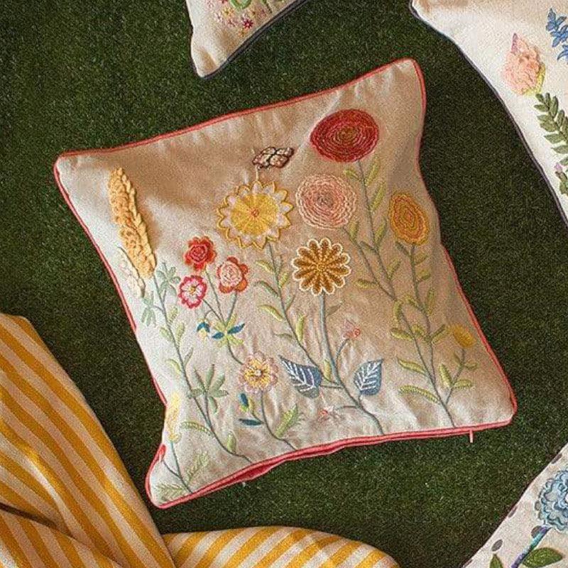 Ranunculus Embroidered Cushion Cover media 2