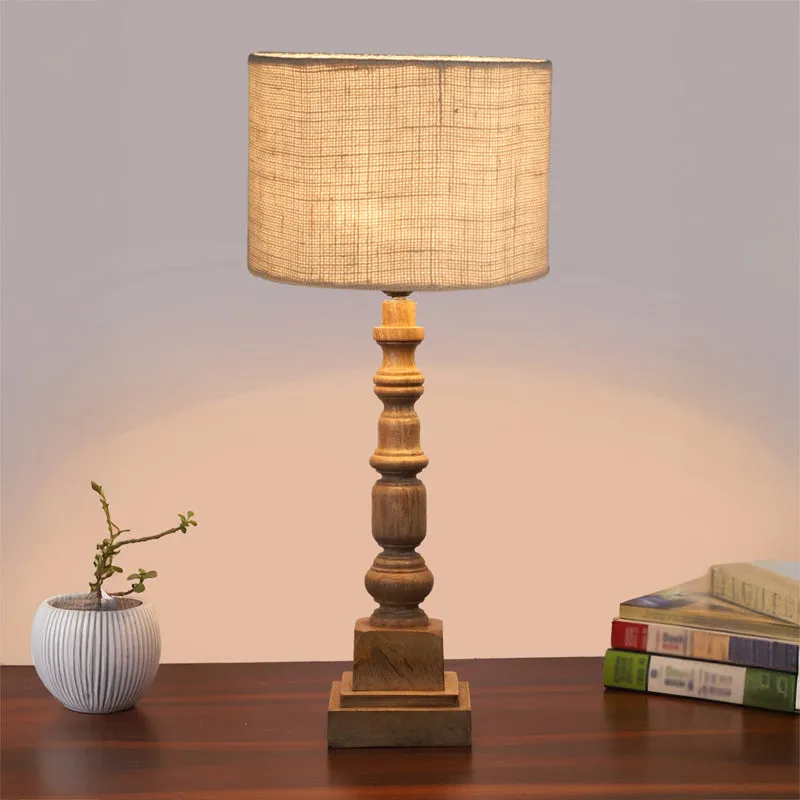 Sienna I Arbor Wooden Table Lamp - Beige,Brown media 2