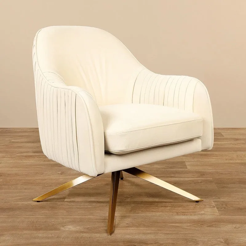 Vyntra Neem Wood Accent Chair - White media 4