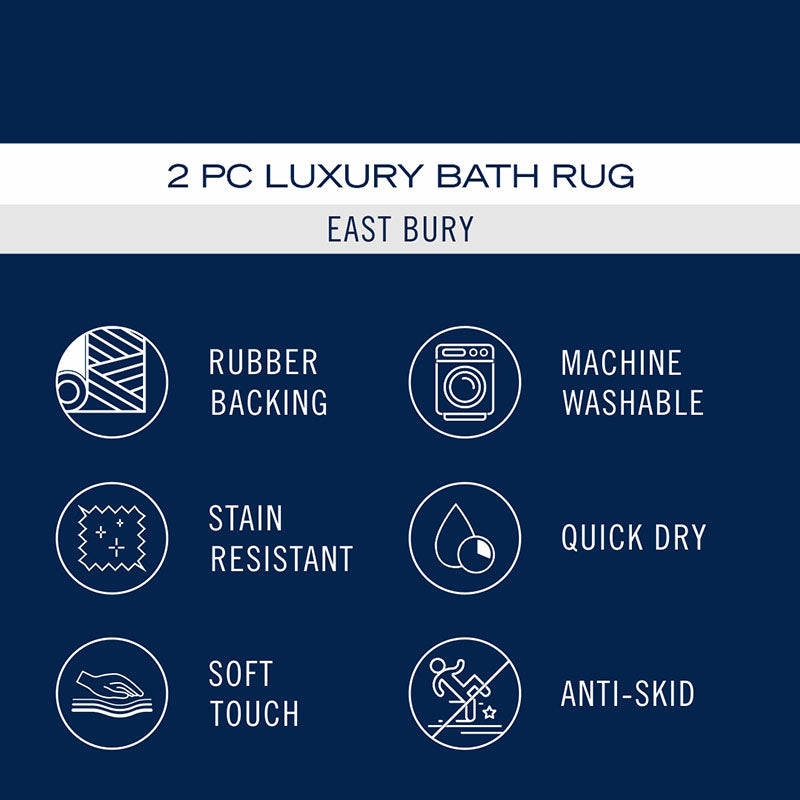 Nautica Cashmere Step Solid Anti-Skid Bath Mat (Brown & Tan) - Set Of Two media 8