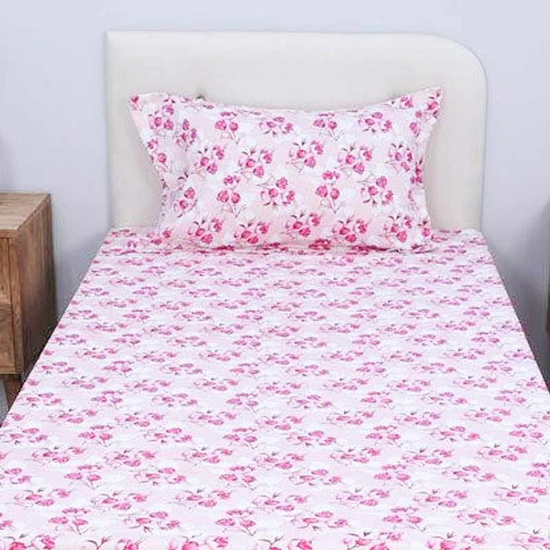 Gemonisis Printed Cotton Bedsheet (Pink) - 200 TC media 4
