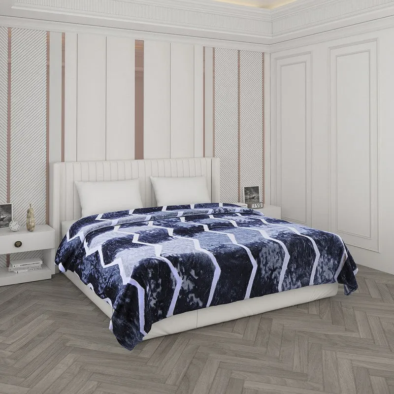 Monte Carlo Midnight Mosaic Blanket (Blue) - 600 GSM media 1
