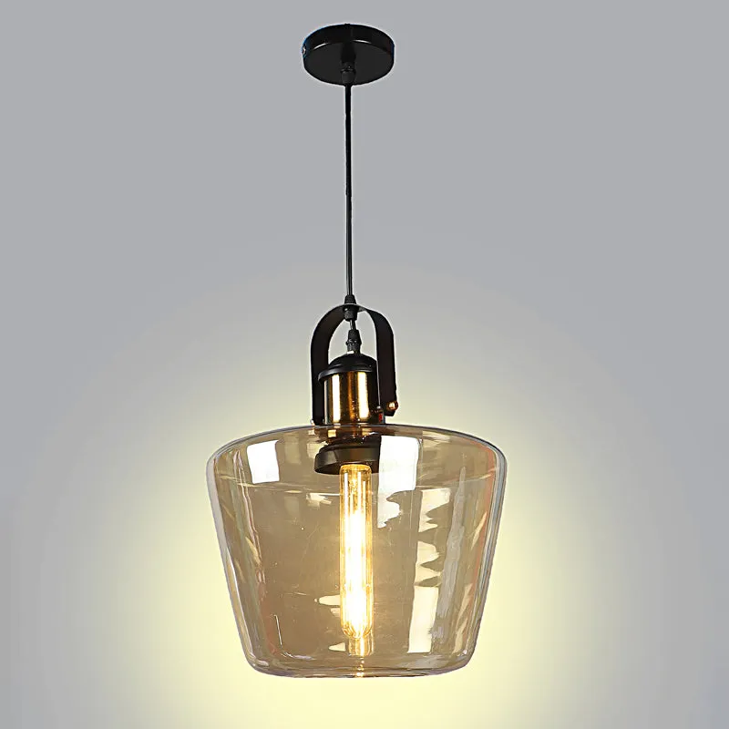Nyxra Glass & Iron Ceiling Lamp - Gold media 4