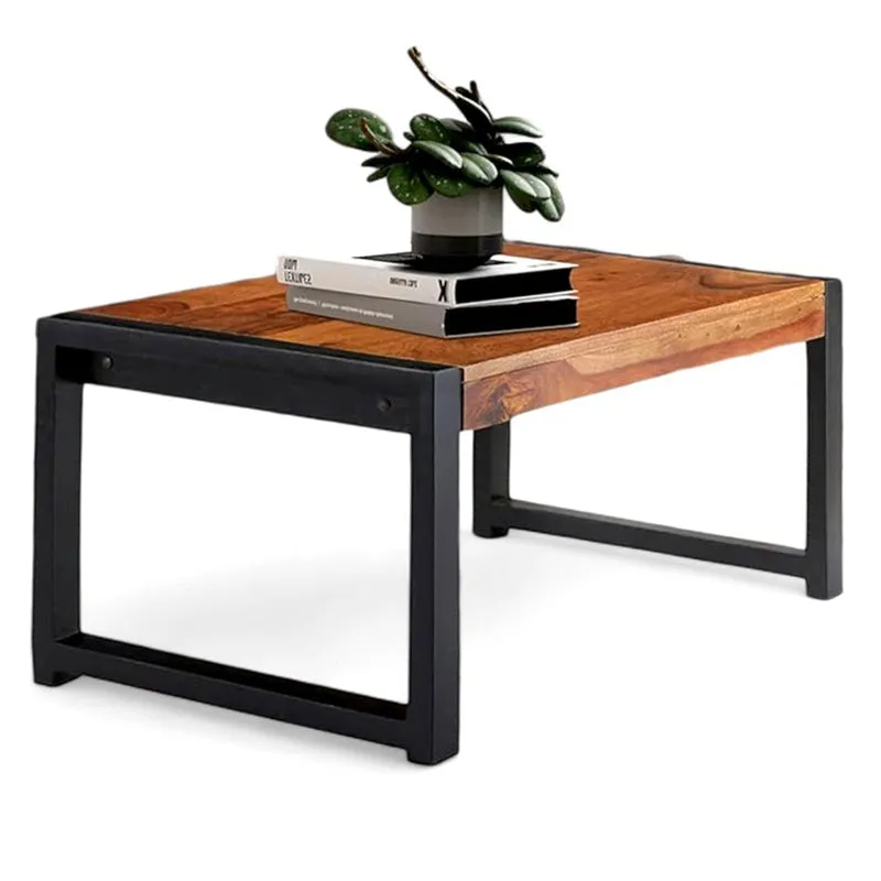Zavex Sheesham Wooden Center Table - Brown,Black media 5