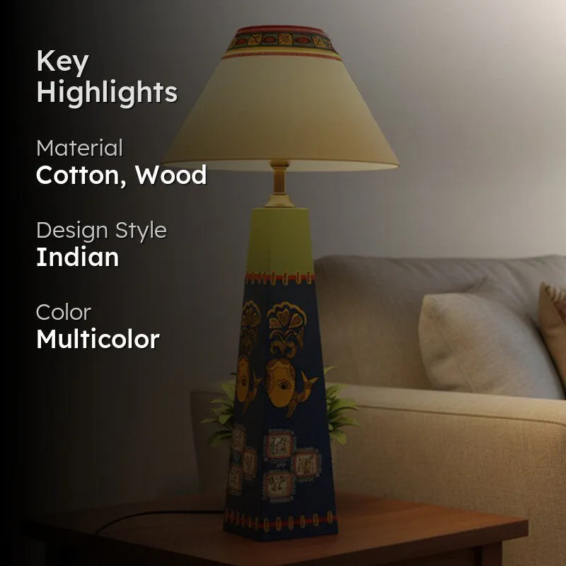 Kanshika Wooden Table Lamp - Multicolor media 2