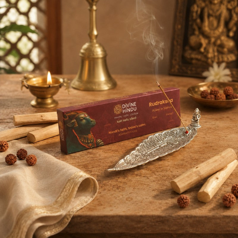 Sacred Feather Incense Holder With 30 Incense Sticks
