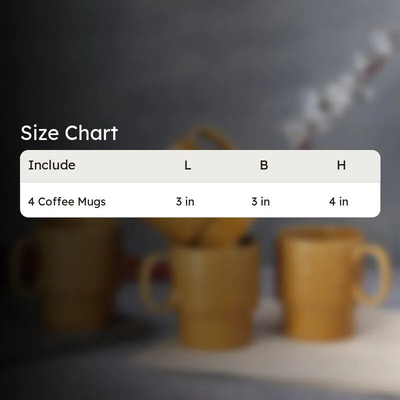 Monolith Mustard Ceramic Mug (250 mL Each) - Set Of Four media 7