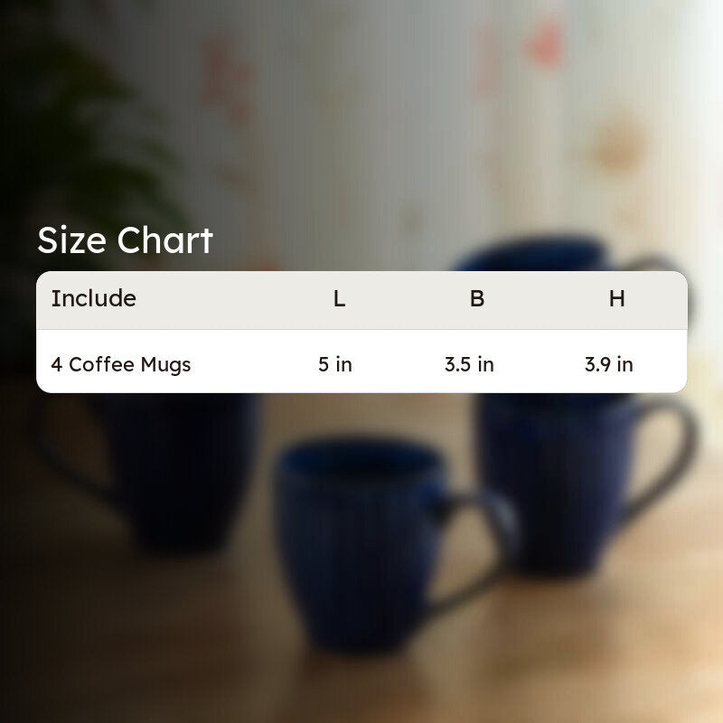 Midnight Ceramic Coffee Mug (260 mL Each) - Set Of Four media 8
