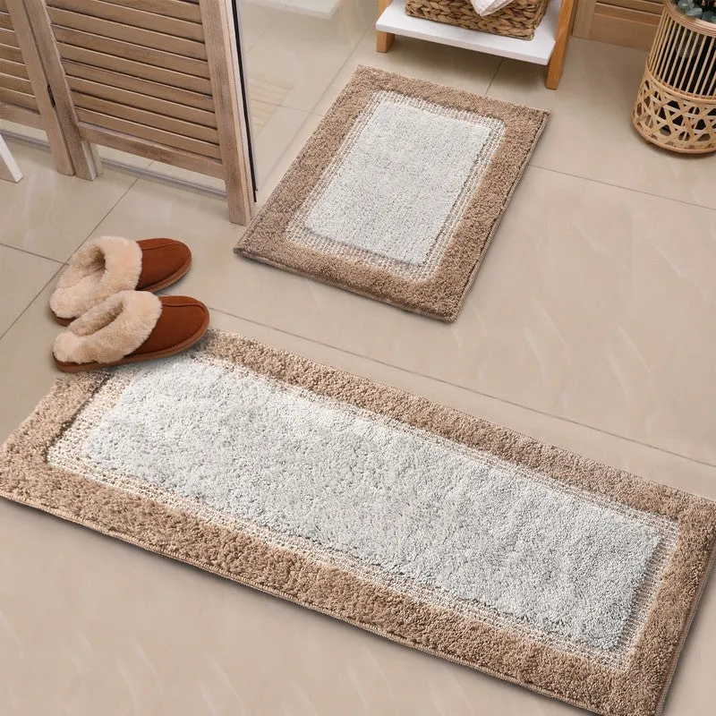 TuftTouch Microfiber Bath Mats (Beige) - Set of Two media 1