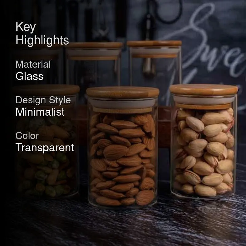 Prito Jar with Wooden Lid (270 mL Each)- Set of 6 media 2