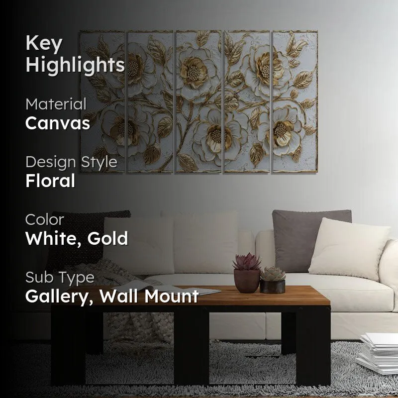 Venla Flora Wall Painting - Set Of Five media 2