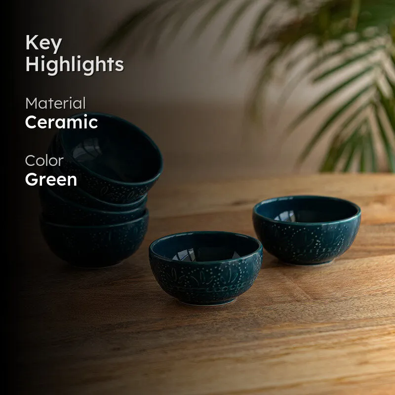 Forest Fern Ceramic Dip Bowl (120 mL) - Set Of Six media 2