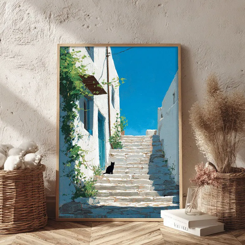 Scenic Walk Canvas Wall Painting - Brown Frame media 3