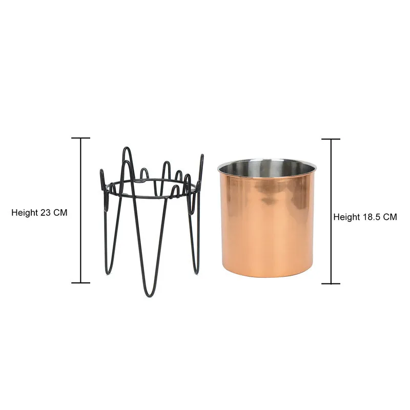 Retsa Stainless Steel Planter - Copper & Black media 5