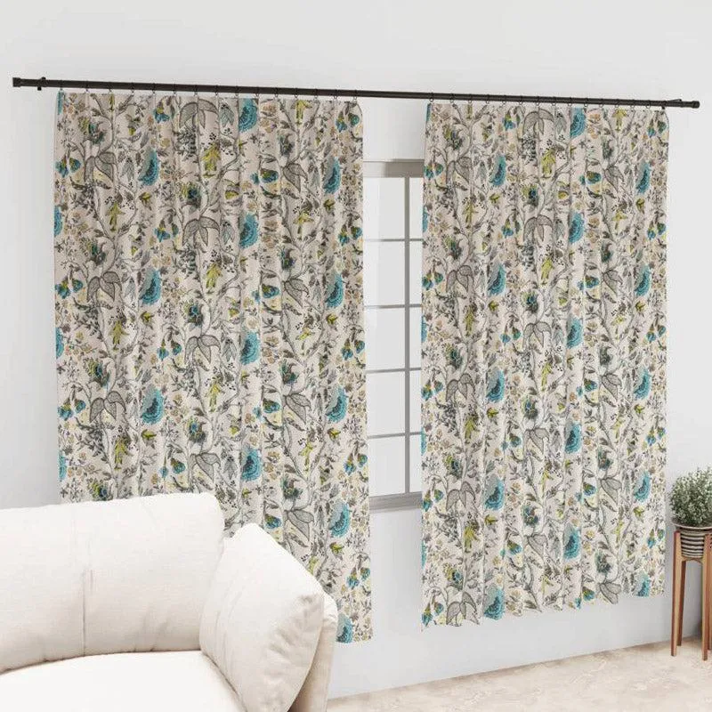 Mivaana Floral Curtain (Blue) - Set Of Two media 7