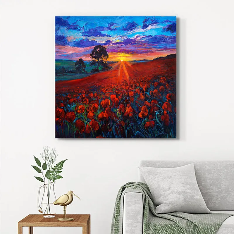 Countryside Poppy Field Wall Painting media 1