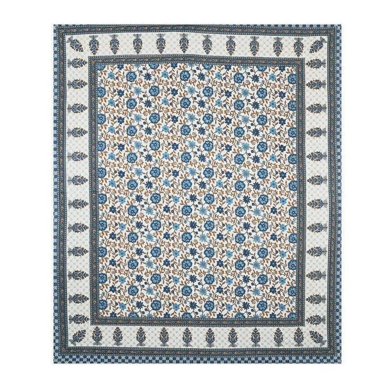 Petalet Cotton Bedsheet (Blue,White) - 240 TC media 5