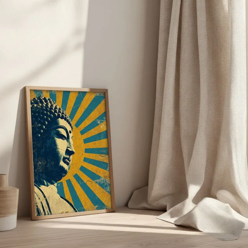 Buddha Celestial Petal I Mandala Archival Paper Wall Painting With Brown Frame media 3