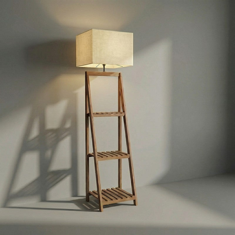 Kepler Shelf Jute & Wood Floor Lamp media 7