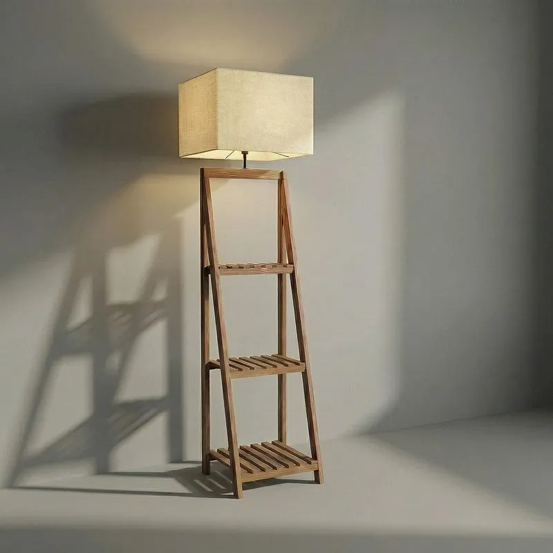Kepler Shelf Jute & Wood Floor Lamp media 7