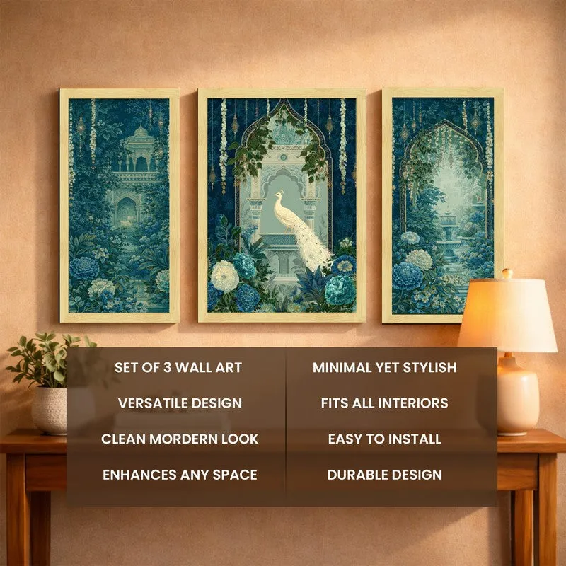 Majestic Peacock Wall Art With Frame - Set of Three media 5