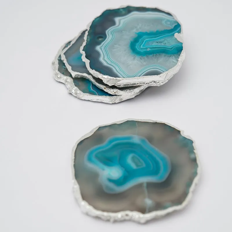 Vesto Brazilian Agate Coaster (Turquoise) - Set Of Four media 5