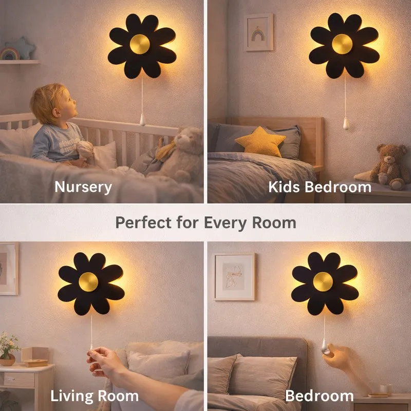 Lumiflora Battery Operated MDF Wall Lamp - Black media 9