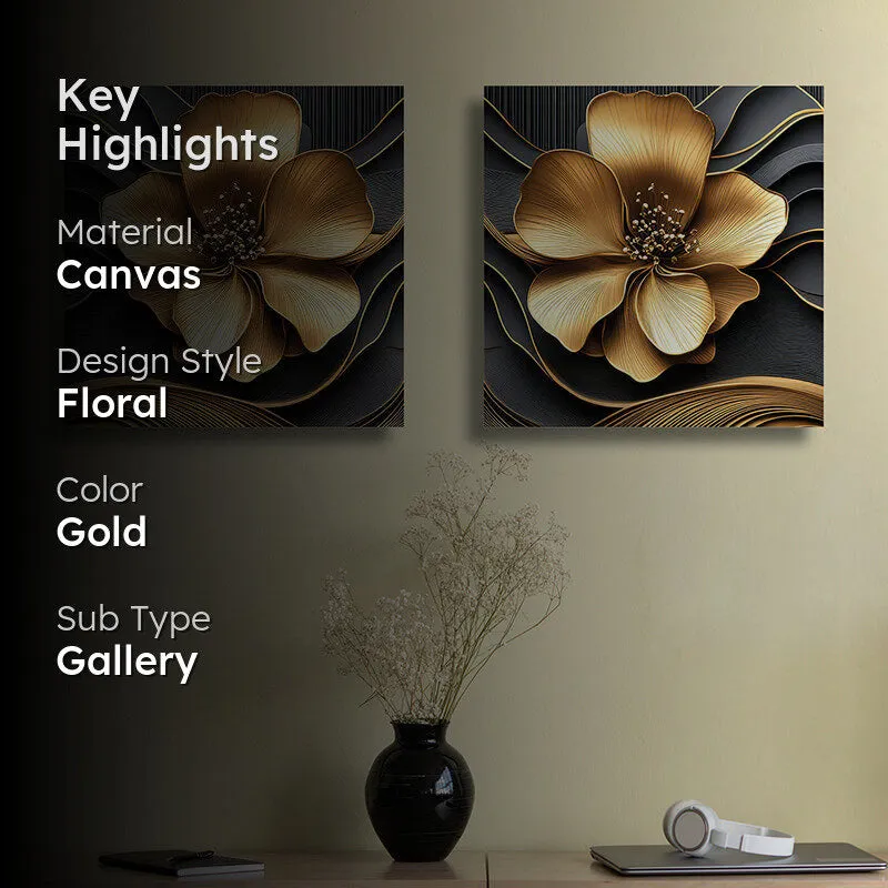 Aurum Relief Canvas Wall Art - Set Of Two media 2