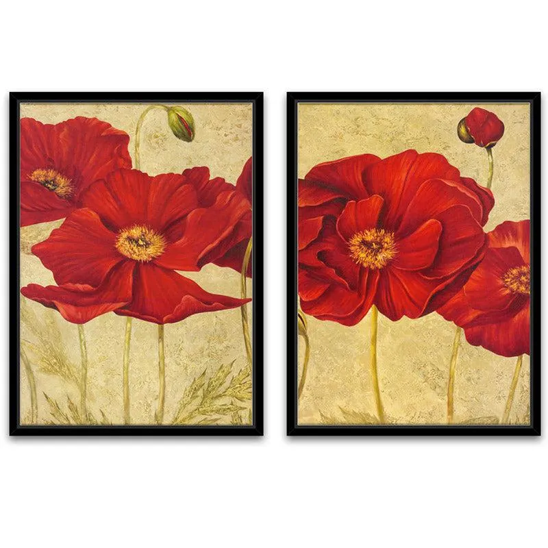 Crickel Floral Cotton Canvas Wall Art - Set Of Two media 5