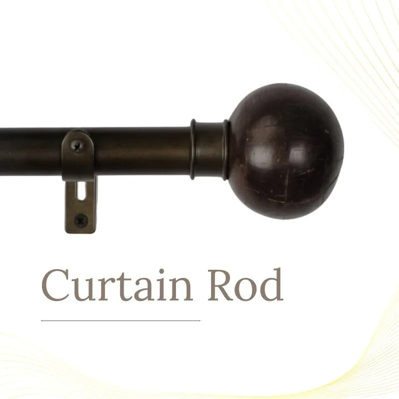 Orbette Extendable 1" Single Curtain Rod With Round Finial & Brackets media 3