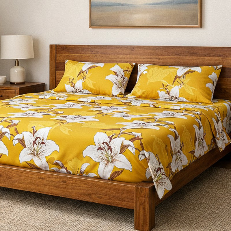 Sunshine Glee Floral Microfiber Bedsheet - 110 GSM media 3