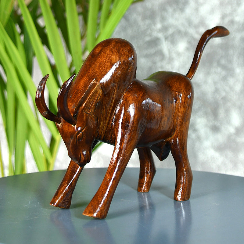 Timber Bull Wood Showpiece