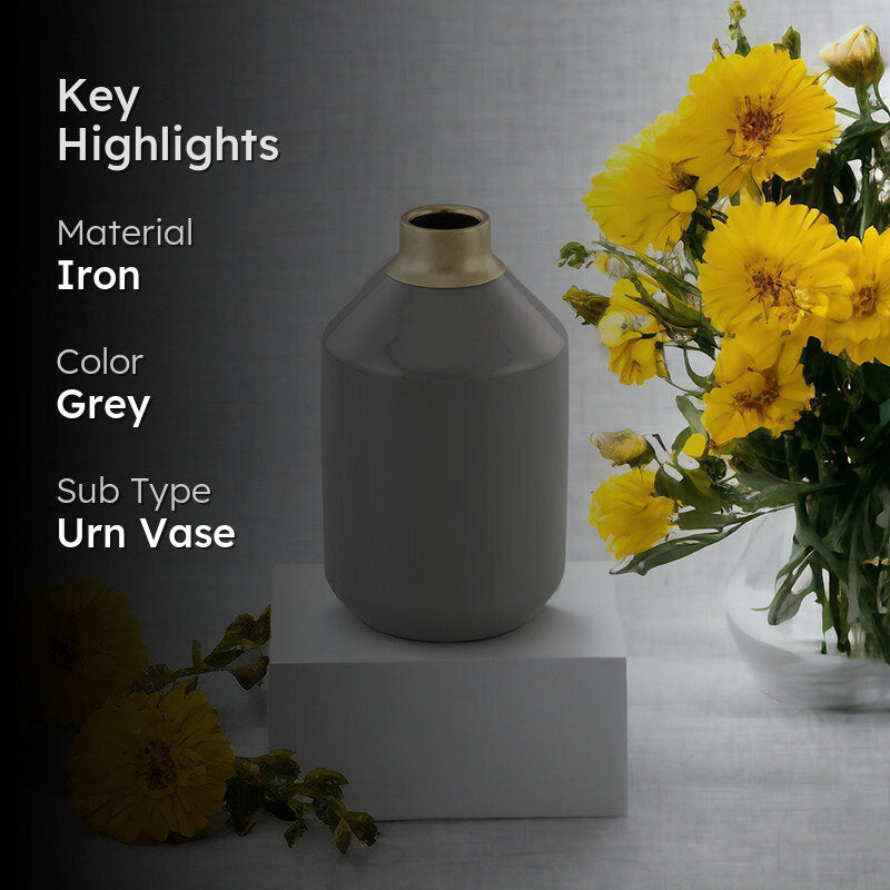 Linea Nuvo Iron Vase - Grey media 2