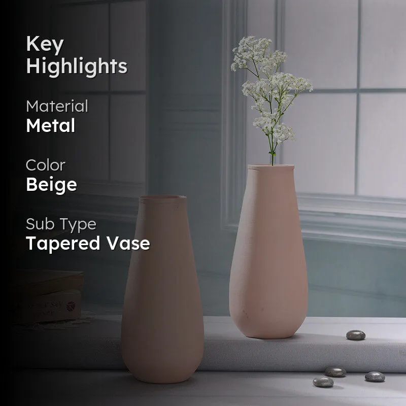Areitha Metal Vase (Baby Pink) - Set Of Two media 2