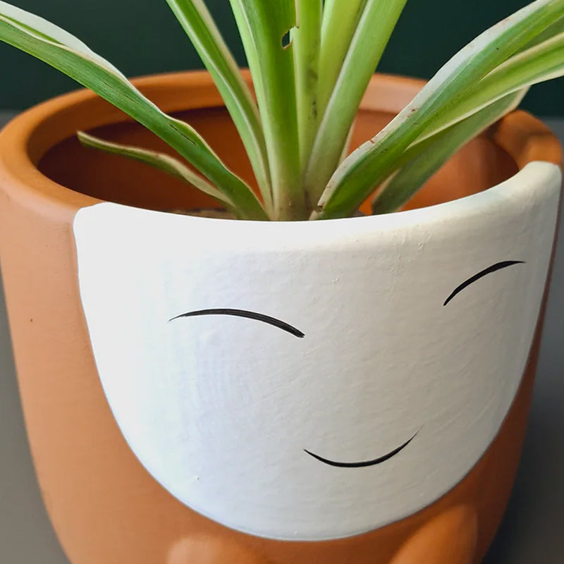 Visage Ceramic Planter - Brown media 5