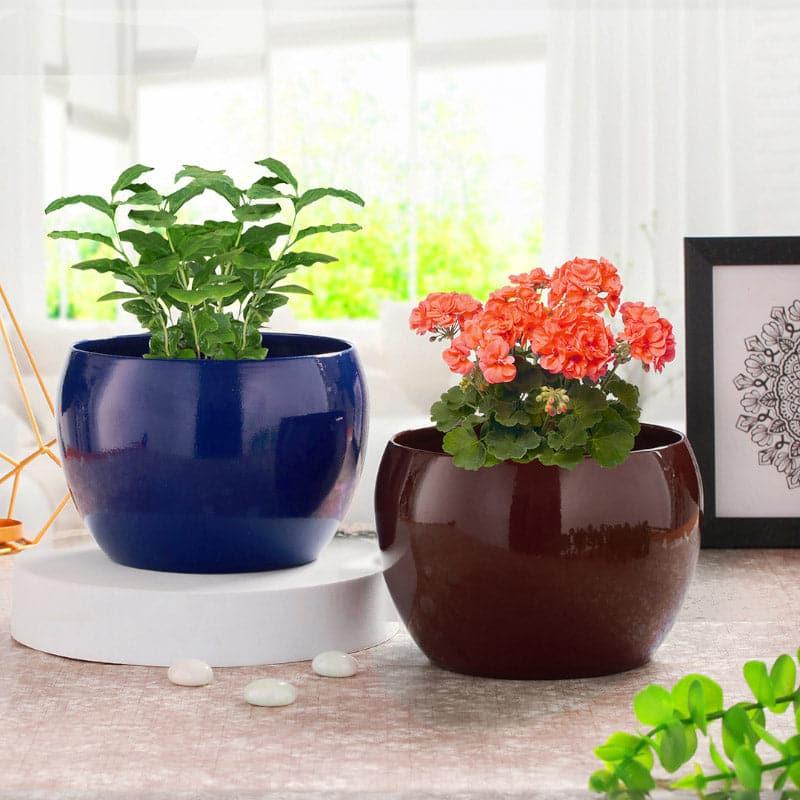 Marsha Miro Planter (Blue & Brown) - Set Of Two media 3