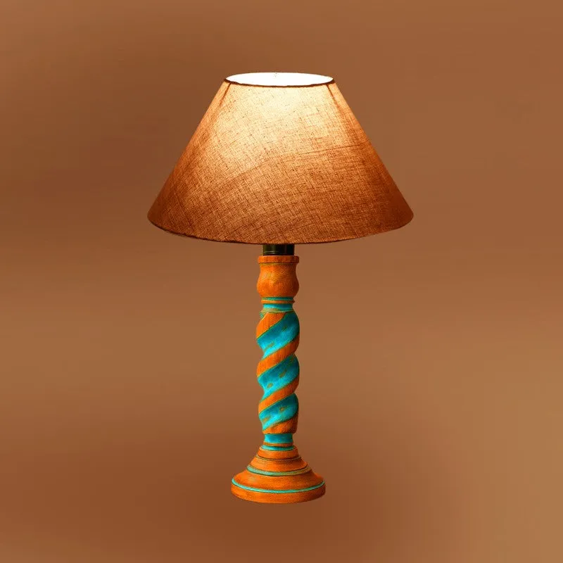 Elara Ziora Wooden Table Lamp - Grey media 7