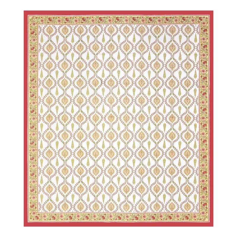 Ambi Bliss Cotton Bedsheet (Beige,Red) - 180 GSM media 5