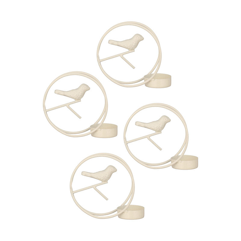 Alaiza Chirp Tealight Candle Holder (White) - Set Of Four media 4