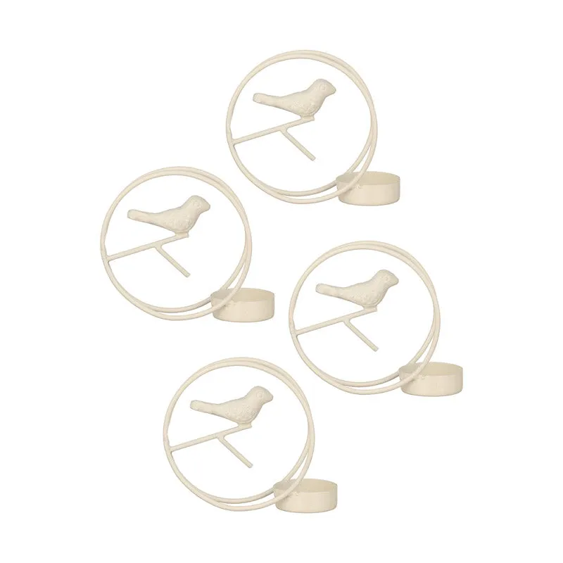 Alaiza Chirp Tealight Candle Holder (White) - Set Of Four media 4