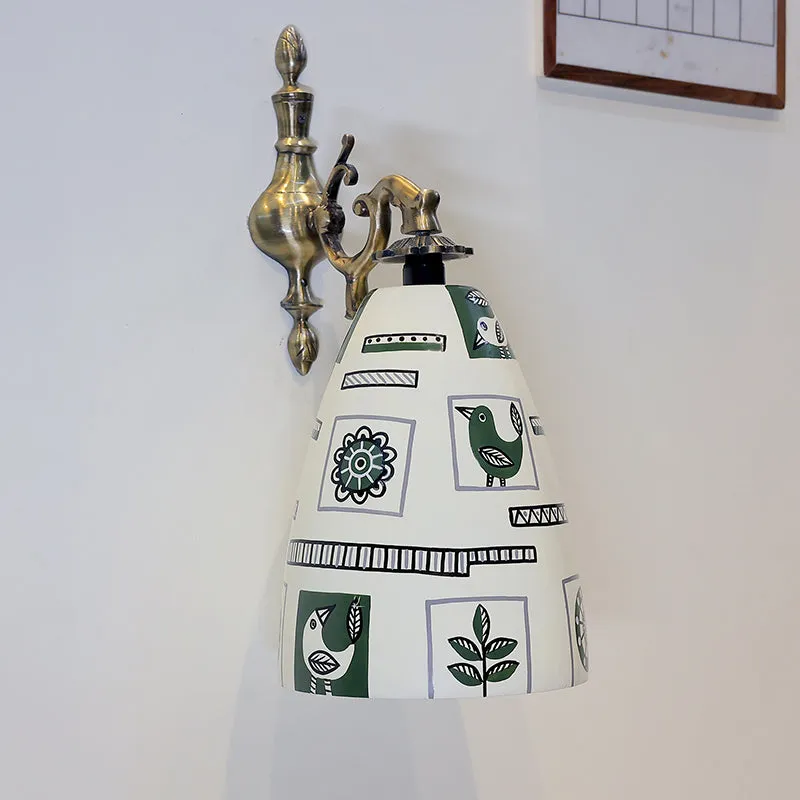 Zen Aviary Hand Painted Wall Lamp media 3