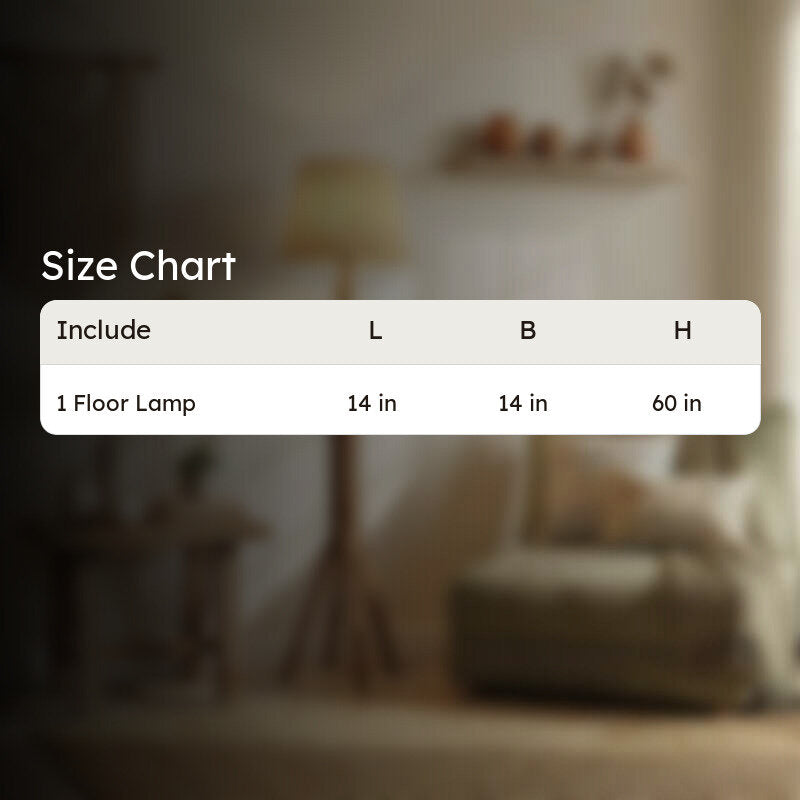 Diora Wooden Floor Lamp With Fabric Shade media 9